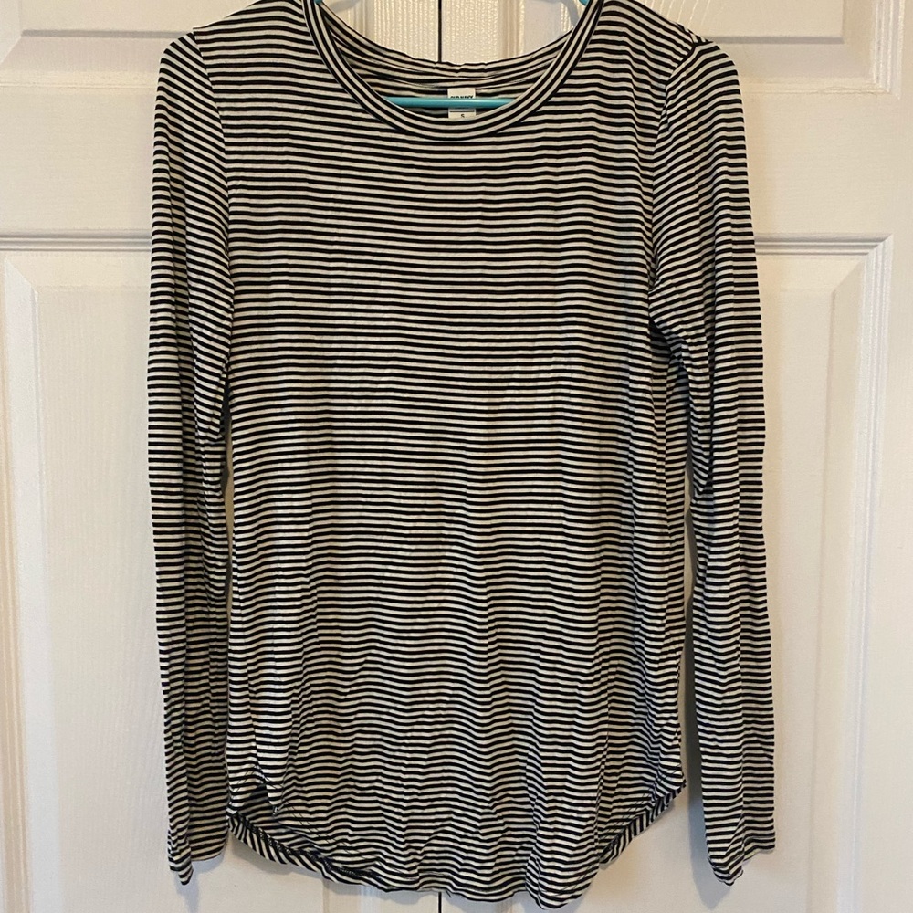 Old Navy Black and White Striped Shirt
